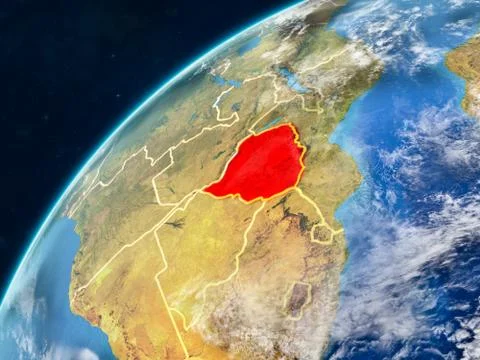 Zimbabwe on Earth with borders Stock Illustration