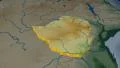 Zimbabwe extruded. Bumps shaded. 4k or 4k+ Resolution