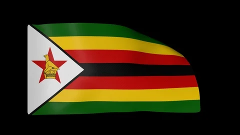 Zimbabwe Flag with Alpha Channel Video stock 87323352