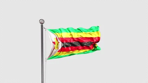 Zimbabwe Flag  Animation Loop Include Alpha 3D Rendering 1 Stock-Footage 312117984