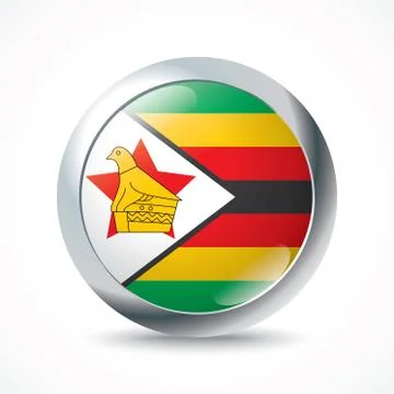 Zimbabwe flag button Stock Illustration
