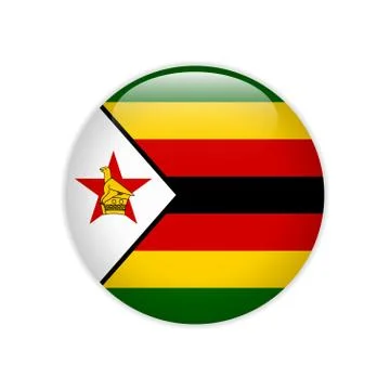 Zimbabwe flag on button Stock Illustration