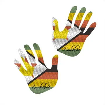 Zimbabwe flag hand vector illustrator 库存插图