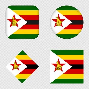 Zimbabwe Flag Icons Pack. Vector illustration. Stock Illustration