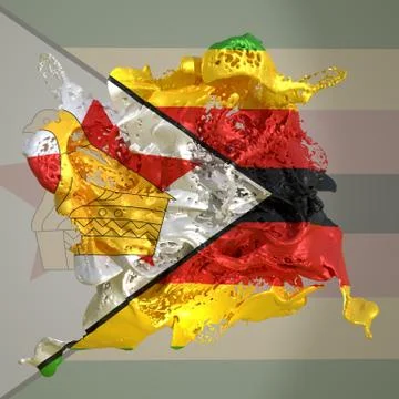 Zimbabwe flag liquid Stock Illustration