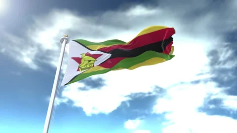 Zimbabwe Flag Loop 4K Stock Footage 343331893