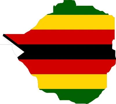 Zimbabwe Flag in Map, Zimbabwe Map with Flag, Country Map, Zimbabwe Map wit.. Stock-Illustration