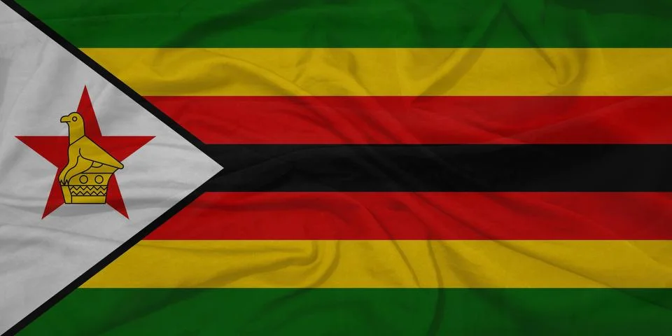 Zimbabwe Flag moving in wind イラスト素材