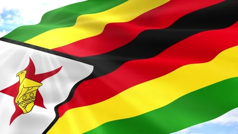 Zimbabwe Flag Seamless Loop 4k 60fps on Sky Background 스톡 동영상 341568932