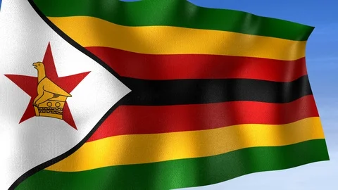 Zimbabwe Flag - Set of 3 Angles with Masks [3WaveSeries] Stock Footage 102776702