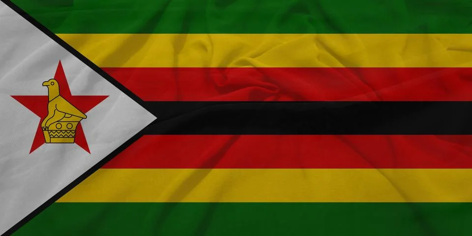 Zimbabwe    Flag textile wave view Stock Illustration