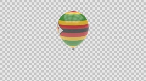 Zimbabwe flag textured balloon rotating Alpha Video stock 61727962
