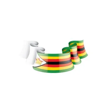 Zimbabwe flag, vector illustration on a white background Stock Illustration