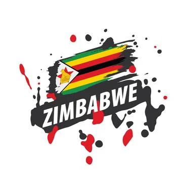 Zimbabwe flag, vector illustration on a white background Zimbabwe national... Stock Photos