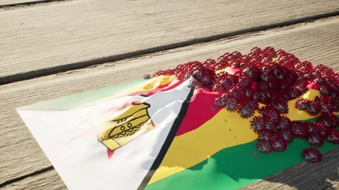 Zimbabwe Flag - Virus Growth Stock-Footage 320289061