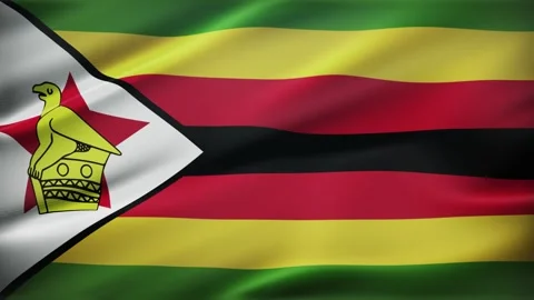 Zimbabwe Flag Wave Motion Background Stock Footage 337119990