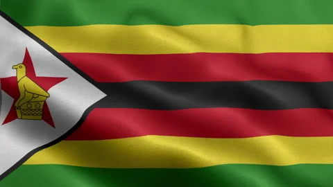 Zimbabwe Flag Waving Animation | Realistic 3D National Flag Loop 4K 動画素材 344825990