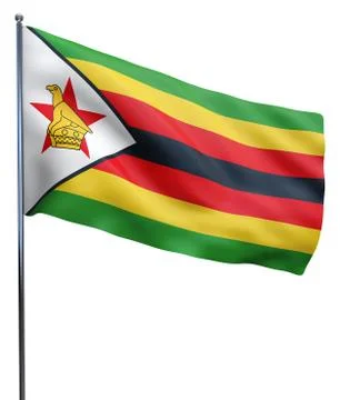 Zimbabwe Flag Waving Stock Illustration