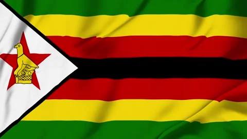 Zimbabwe flag waving looping seamless animation with fabric texture for spo.. Stock Footage 342735724