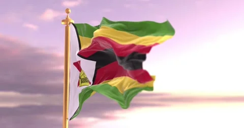 Zimbabwe Flag Waving in the Wind 4K Cinematic Animation Stock Footage 325663702