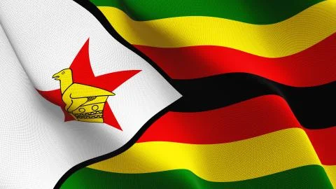 Zimbabwe flag waving on wind. Stock-Illustration