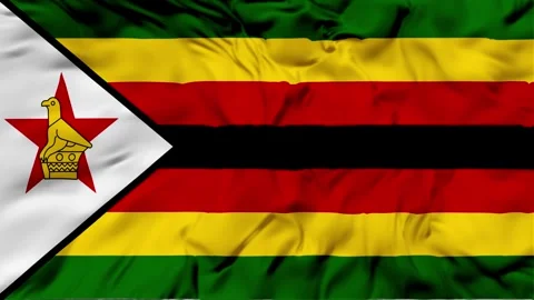 Zimbabwe Flag Waving in The Wind, Motion Animation Zimbabwe Flag 4K Stock Footage 303796102