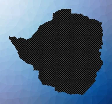 Zimbabwe geometric map. Stencil shape of Zimbabwe in low poly style. Attrac.. 스톡 일러스트