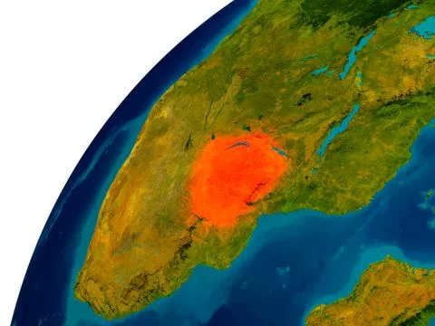 Zimbabwe on globe Stock Illustration