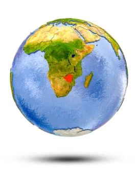 Zimbabwe on globe Stock Illustration