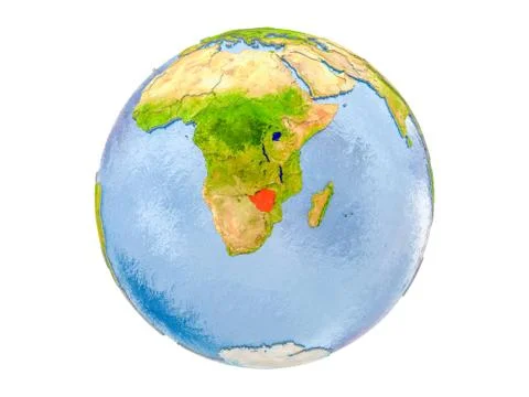Zimbabwe on globe isolated Stock Illustration