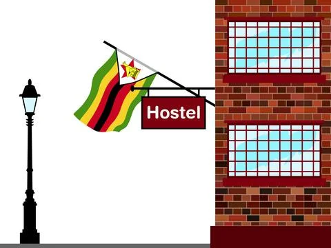 Zimbabwe Hostels Vector Illustration Stock Illustration