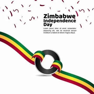 Zimbabwe Independence Day Vector Template Design Illustration Stock Illustration