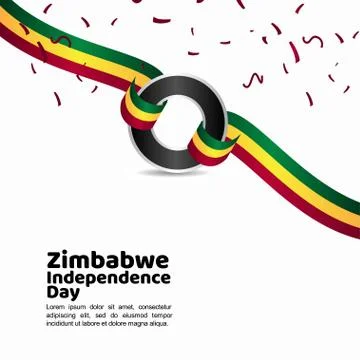 Zimbabwe Independence Day Vector Template Design Illustration Stock Illustration