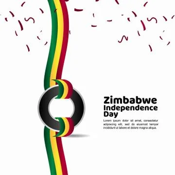 Zimbabwe Independence Day Vector Template Design Illustration Stock Illustration