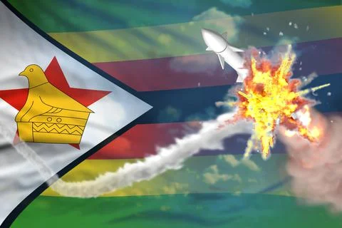 Zimbabwe intercepted nuclear missile Stock Illustration
