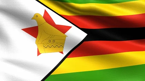 Zimbabwe Looping Flag 4K, Seamless looping with highly detailed fabric texture Vídeos de archivo 106596067