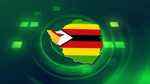 Zimbabwe Map and Flag Background Stock Footage 344032658