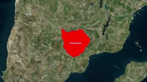 Zimbabwe Map Animation – Highlighted Country Map of Southern Africa 動画素材 344710741