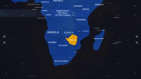 Zimbabwe Map Black and Blue Breaking News Style Stock Footage 291700492