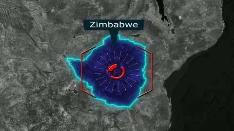 Zimbabwe Map - Cyber Attack Video stock 268813305
