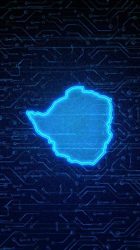Zimbabwe Map Digital Technology Opener Stock Footage 336315024