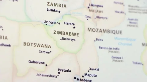 Zimbabwe on a Map Stock Footage 99885837