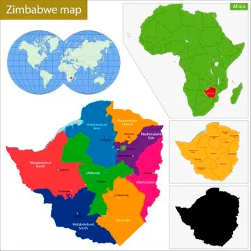Zimbabwe map Stock Illustration