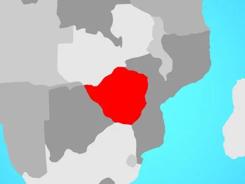 Zimbabwe on map Stock Photos
