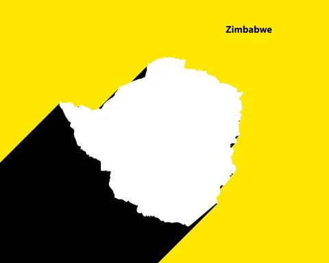 Zimbabwe Map on retro poster with long shadow Illustrazione stock