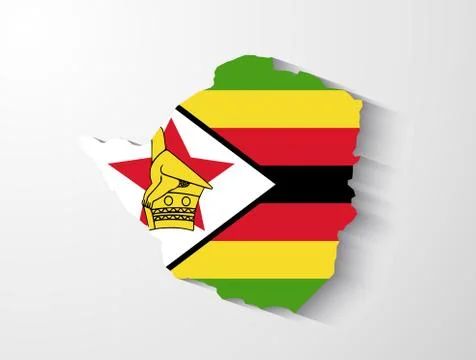 Zimbabwe map with shadow effect Stock Illustration