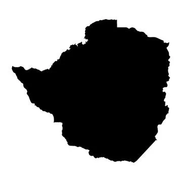 Zimbabwe Map Silhouette Stock Illustration