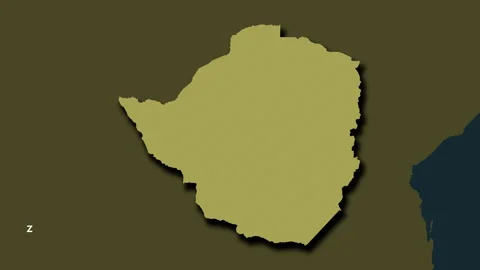Zimbabwe map - solid. Shadow. Pattern. Labels Stock Footage 323132867