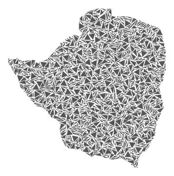 Zimbabwe Map of Triangles Stock Illustration