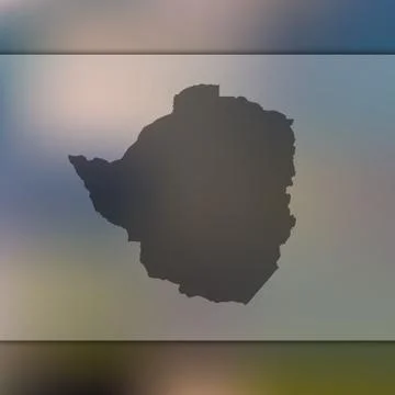Zimbabwe map. Vector silhouette of Zimbabwe . Blurred background Stock Illustration